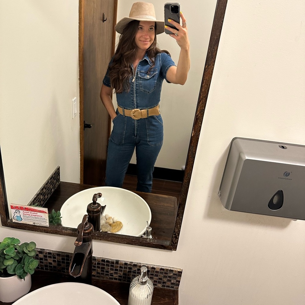 Stradivarius Blue Denim Jumpsuit